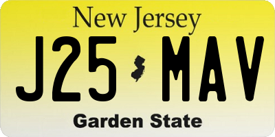 NJ license plate J25MAV
