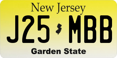 NJ license plate J25MBB