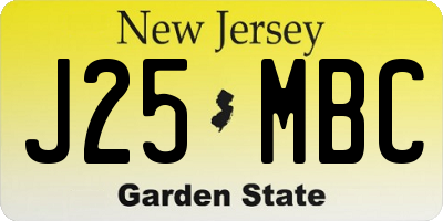 NJ license plate J25MBC