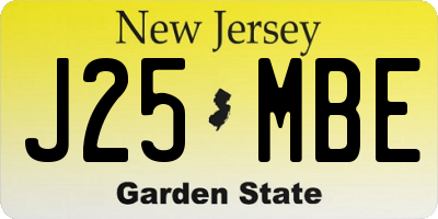 NJ license plate J25MBE
