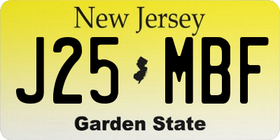 NJ license plate J25MBF