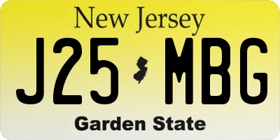 NJ license plate J25MBG