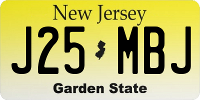 NJ license plate J25MBJ