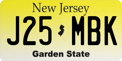 NJ license plate J25MBK