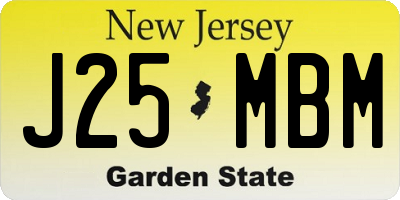 NJ license plate J25MBM