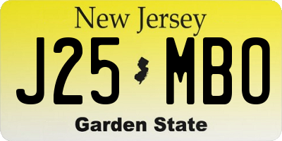 NJ license plate J25MBO