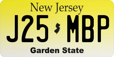 NJ license plate J25MBP