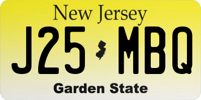NJ license plate J25MBQ