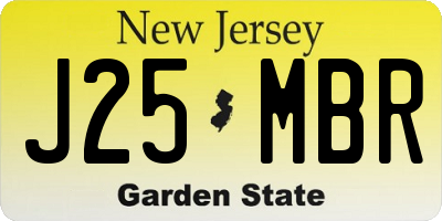 NJ license plate J25MBR