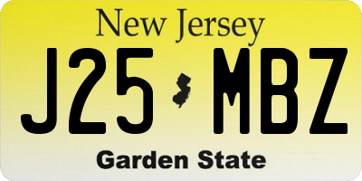 NJ license plate J25MBZ