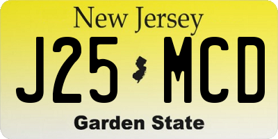 NJ license plate J25MCD