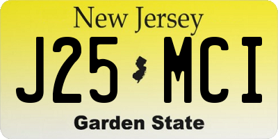NJ license plate J25MCI