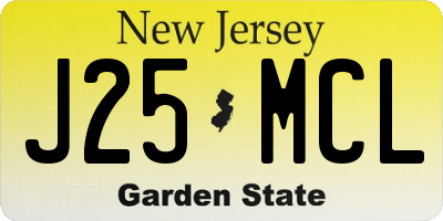 NJ license plate J25MCL