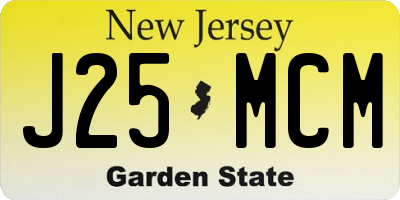 NJ license plate J25MCM