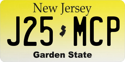NJ license plate J25MCP