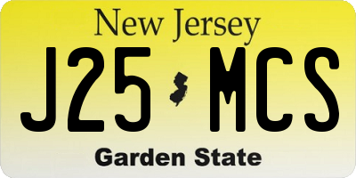NJ license plate J25MCS
