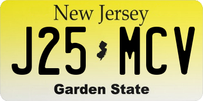 NJ license plate J25MCV