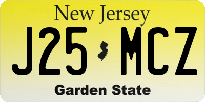 NJ license plate J25MCZ