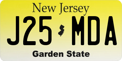 NJ license plate J25MDA