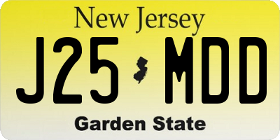 NJ license plate J25MDD