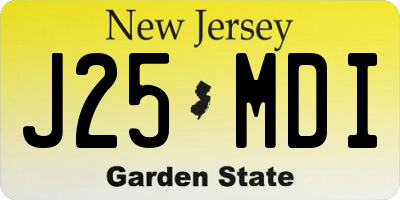 NJ license plate J25MDI