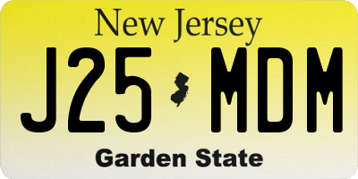 NJ license plate J25MDM