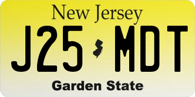 NJ license plate J25MDT
