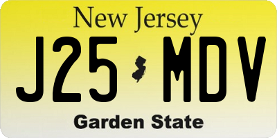 NJ license plate J25MDV
