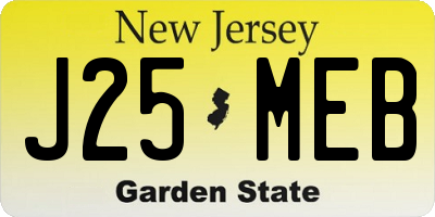 NJ license plate J25MEB