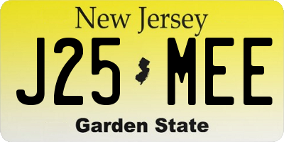 NJ license plate J25MEE