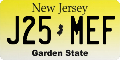 NJ license plate J25MEF