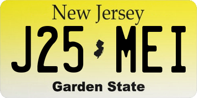 NJ license plate J25MEI