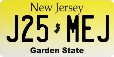 NJ license plate J25MEJ