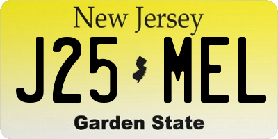 NJ license plate J25MEL