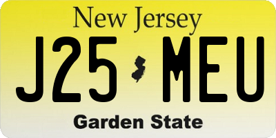 NJ license plate J25MEU