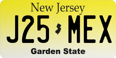NJ license plate J25MEX