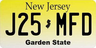 NJ license plate J25MFD
