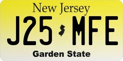 NJ license plate J25MFE
