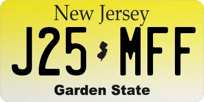 NJ license plate J25MFF