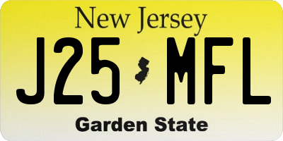 NJ license plate J25MFL