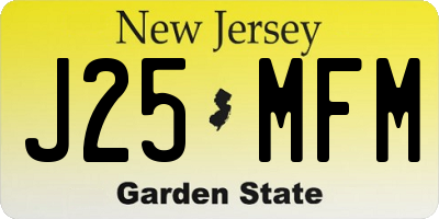 NJ license plate J25MFM