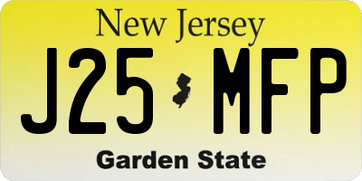 NJ license plate J25MFP