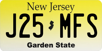 NJ license plate J25MFS