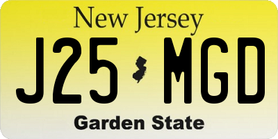 NJ license plate J25MGD