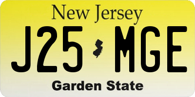 NJ license plate J25MGE