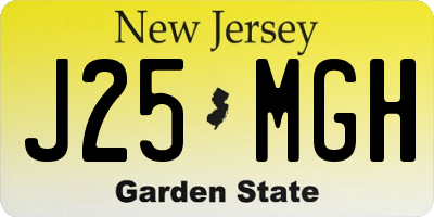 NJ license plate J25MGH