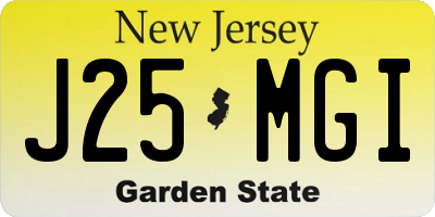 NJ license plate J25MGI