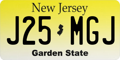 NJ license plate J25MGJ