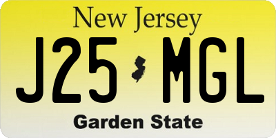 NJ license plate J25MGL