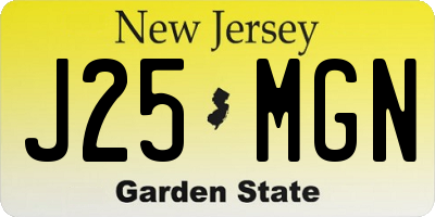 NJ license plate J25MGN